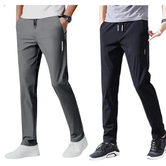Combo of 2 Men's Sports Regular Fit Lycra Track Pants
